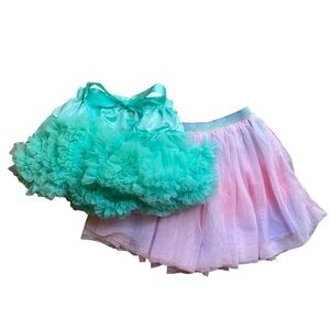 Tutu 2-Piece Bundle Pink Ombré and Teal Sz Small or 5/6